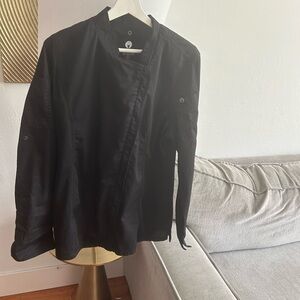 Chef Works Black Coat Chef's Jacket Vented Long Sleeve Restaurant L Large